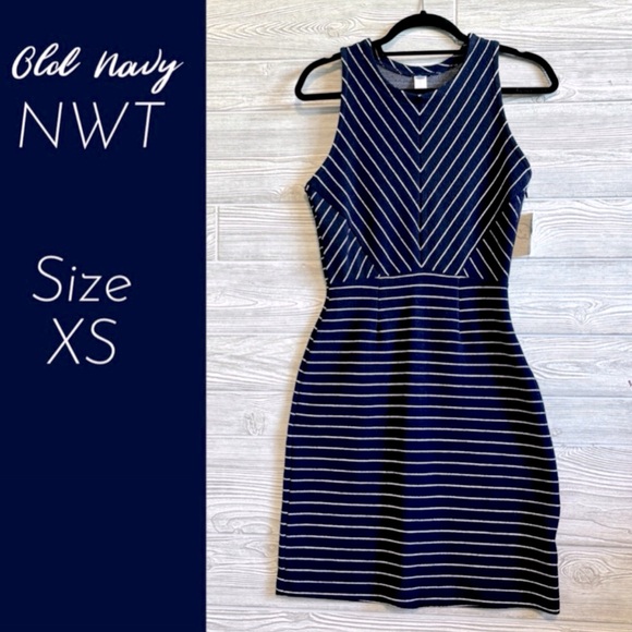 NWT Navy & White Pin Stripe dress - Picture 1 of 6